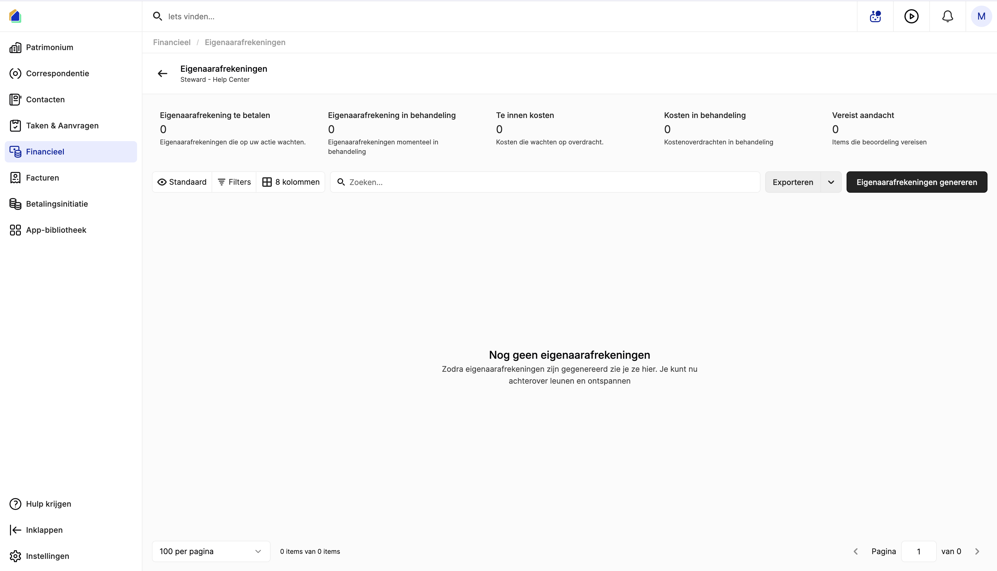 Pagina eigenaarafrekeningen