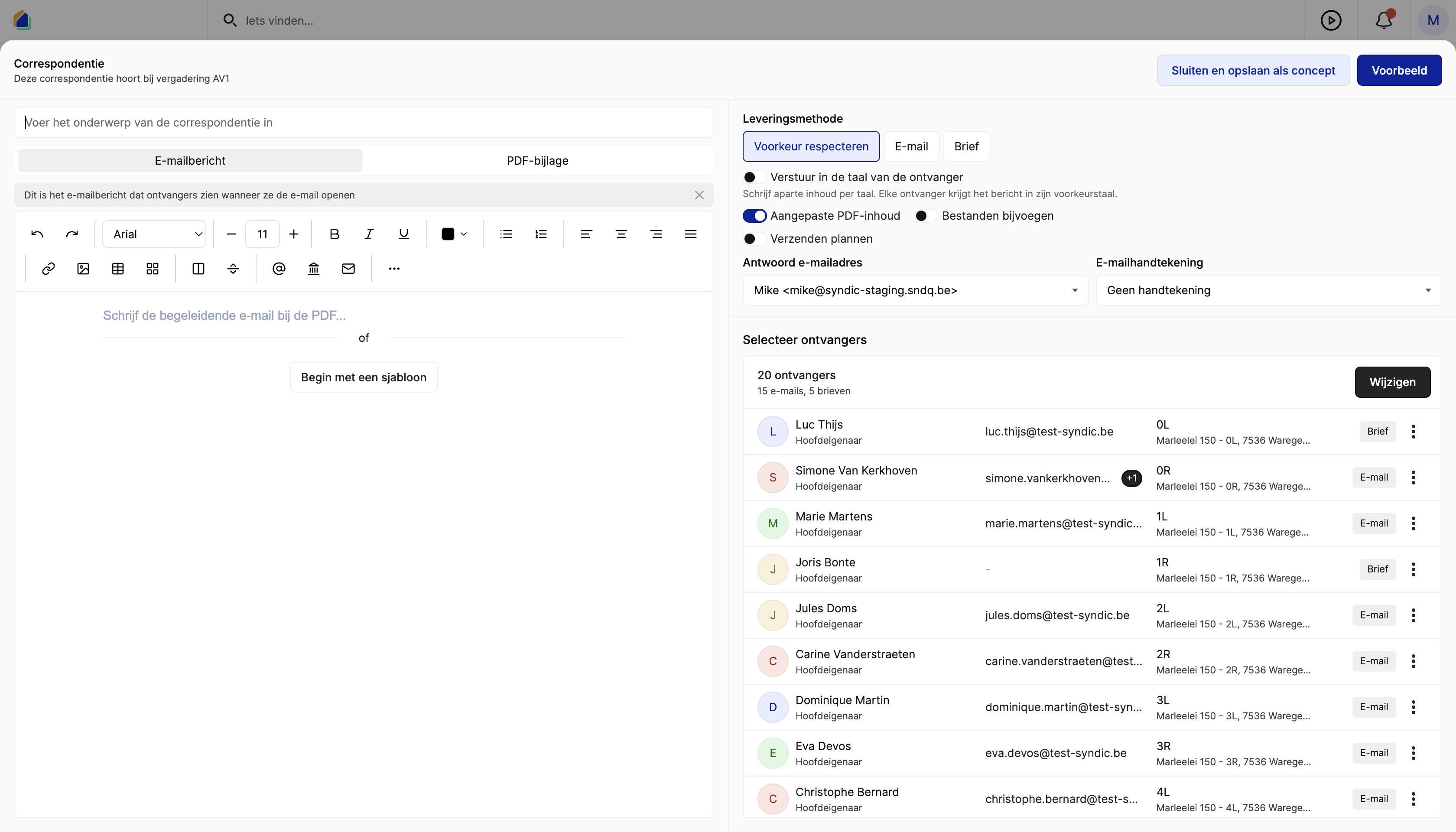Correspondentie-editor